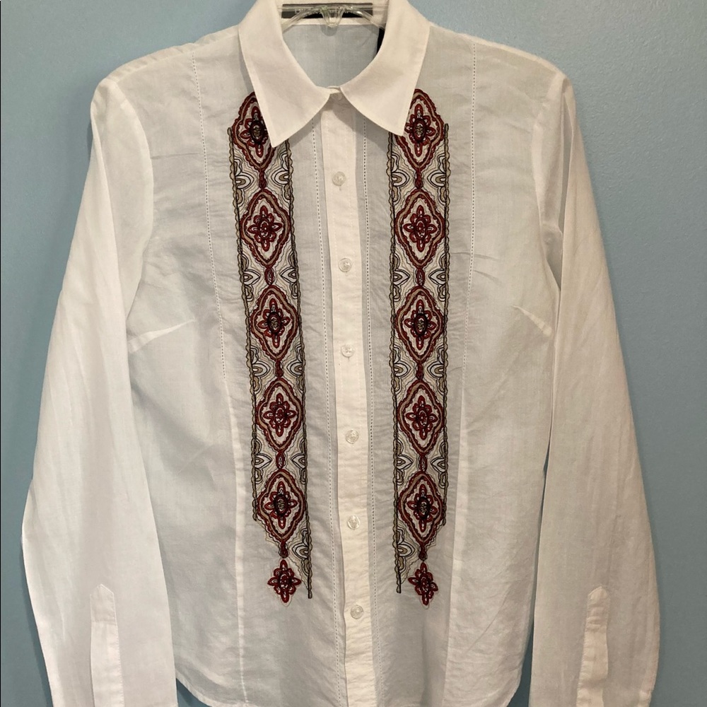 DKNY Jeans Embroidered Cotton Shirt